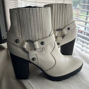 Zodiac Genuine Leather White Booties